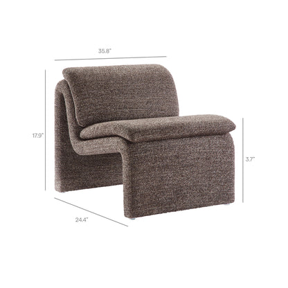 Lume Boucle Upholstered Armless Accent Chair by Furniture For America
