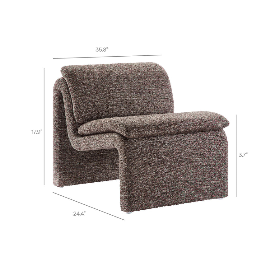 Begur Boucle Upholstered Armless Accent Chair in Antique