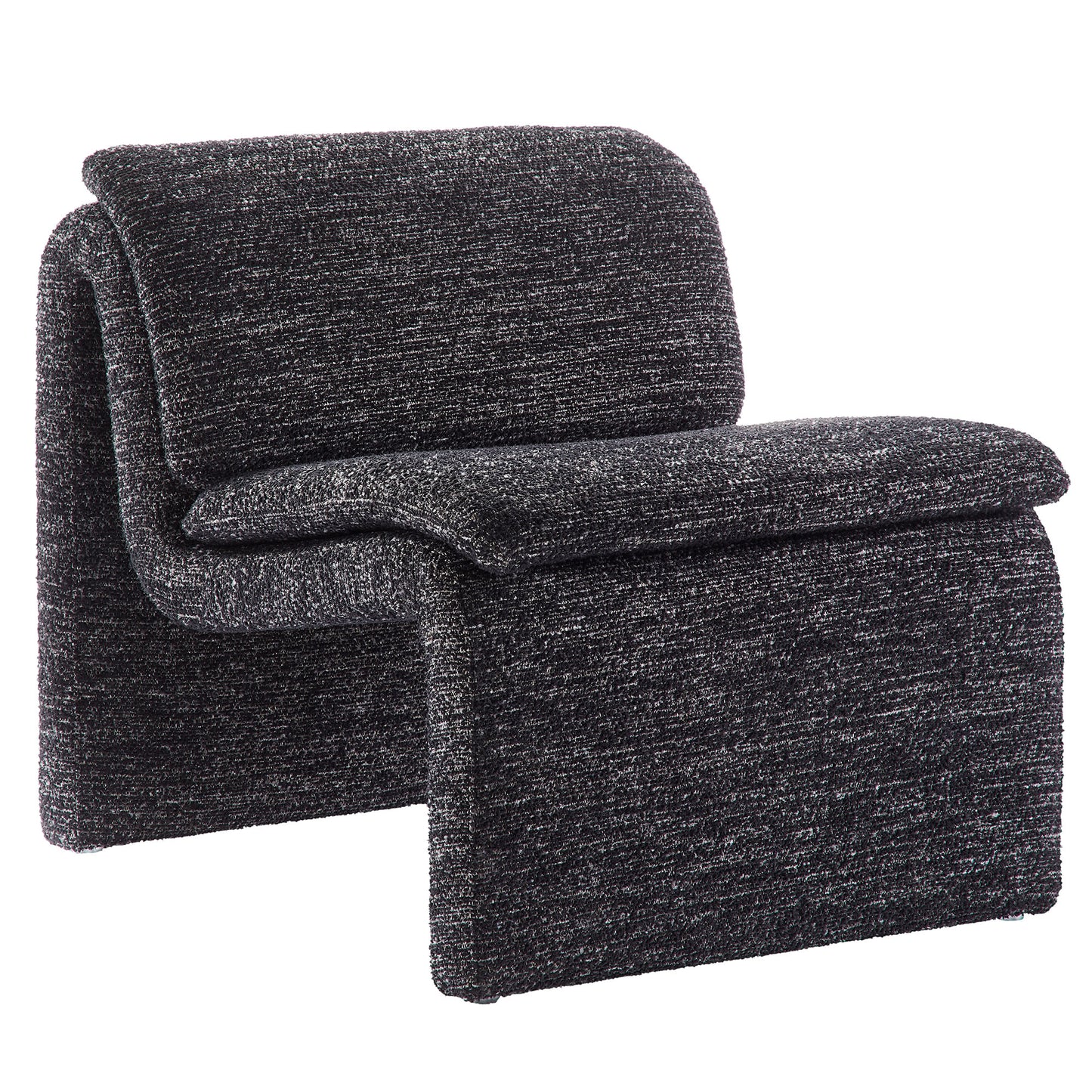 Lume Boucle Upholstered Armless Accent Chair by Furniture For America