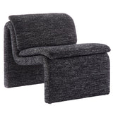 Begur Boucle Upholstered Armless Accent Chair in Charcoal