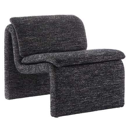 Lume Boucle Upholstered Armless Accent Chair in Charcoal