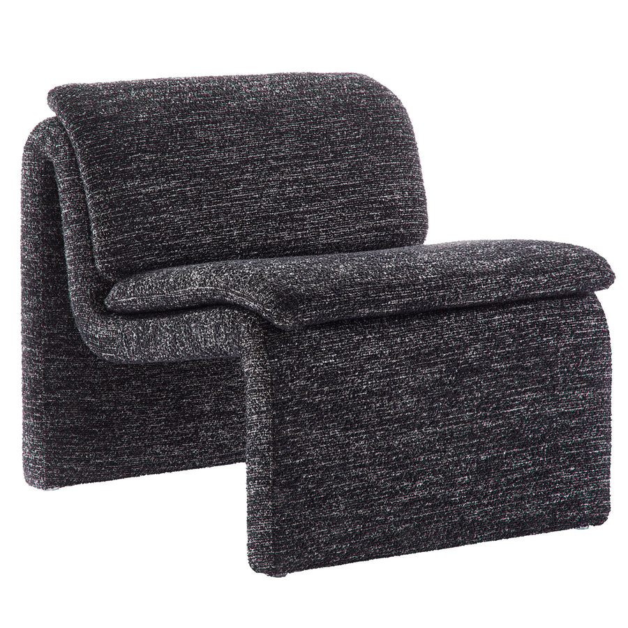 Begur Boucle Upholstered Armless Accent Chair in Charcoal