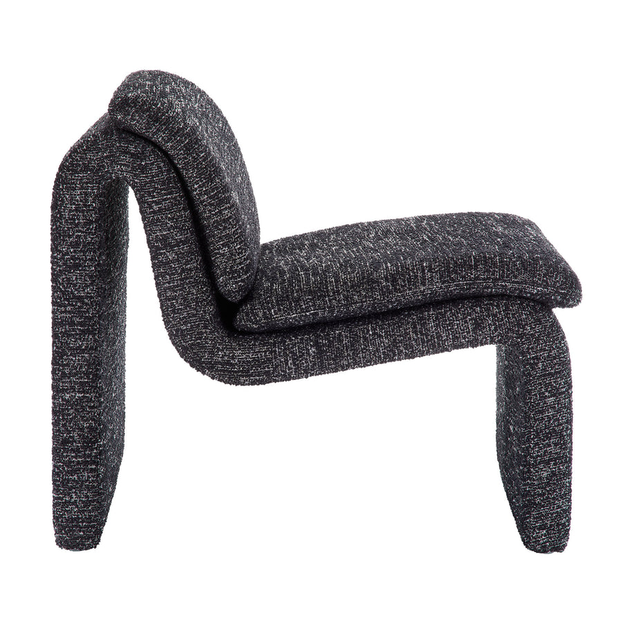 Begur Boucle Upholstered Armless Accent Chair in Charcoal