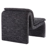 Begur Boucle Upholstered Armless Accent Chair in Charcoal