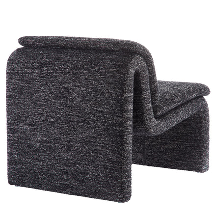 Lume Boucle Upholstered Armless Accent Chair in Charcoal