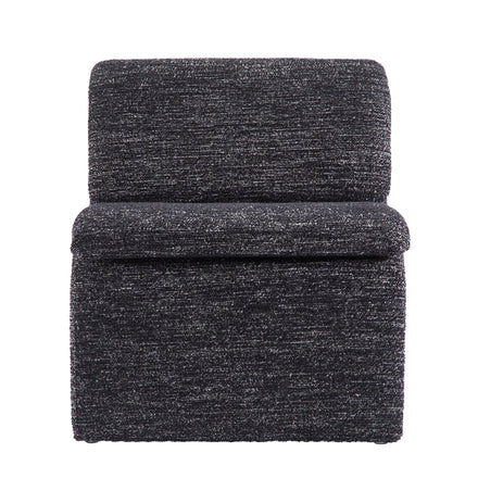 Lume Boucle Upholstered Armless Accent Chair in Charcoal
