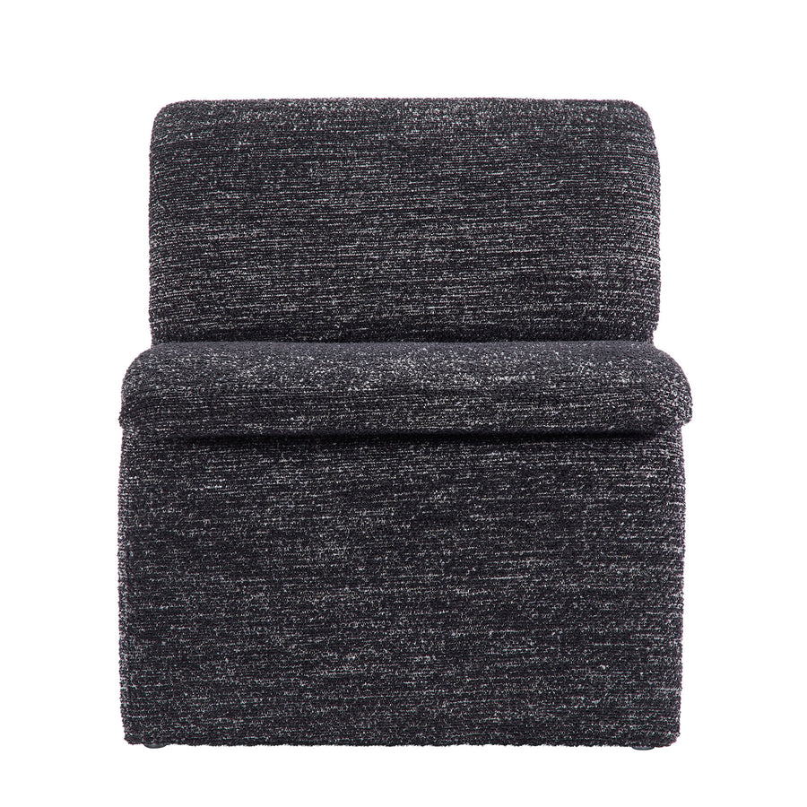Begur Boucle Upholstered Armless Accent Chair in Charcoal