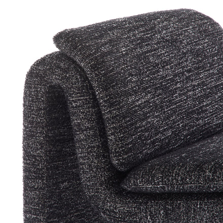 Lume Boucle Upholstered Armless Accent Chair in Charcoal