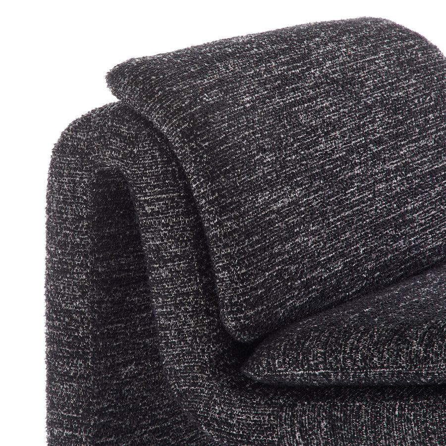 Begur Boucle Upholstered Armless Accent Chair in Charcoal