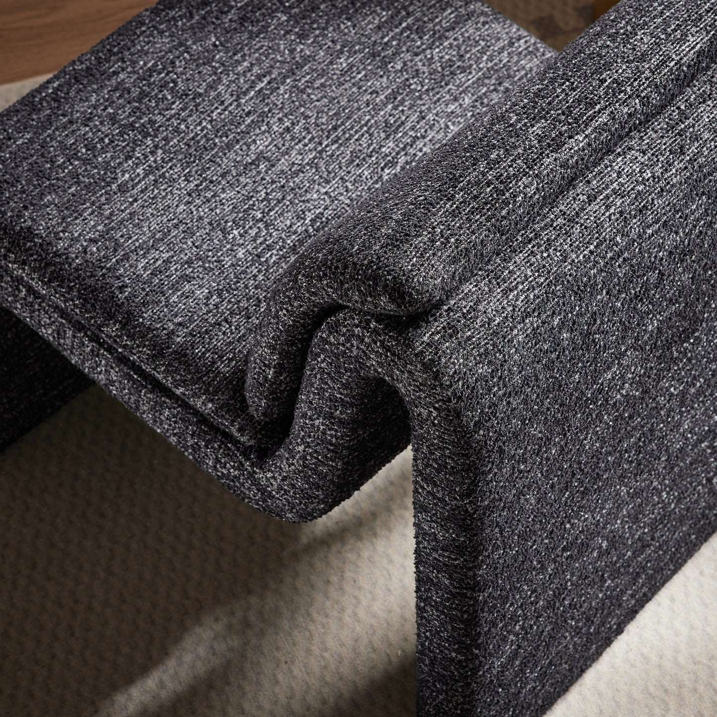 Lume Boucle Upholstered Armless Accent Chair by Furniture For America