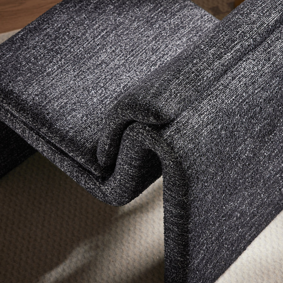 Begur Boucle Upholstered Armless Accent Chair in Charcoal