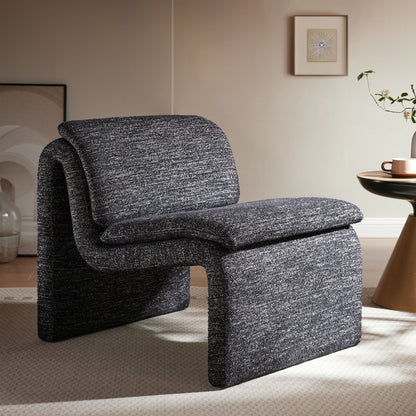 Lume Boucle Upholstered Armless Accent Chair by Furniture For America