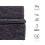 Begur Boucle Upholstered Armless Accent Chair in Charcoal