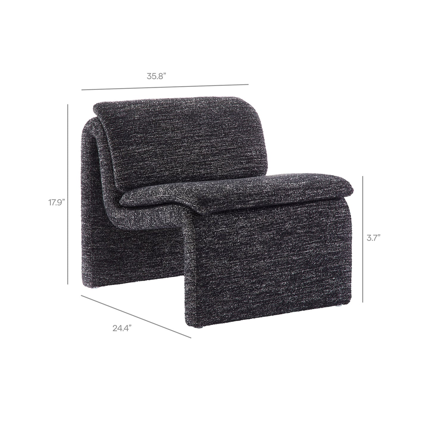 Lume Boucle Upholstered Armless Accent Chair by Furniture For America