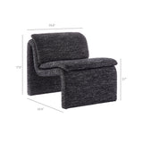 Begur Boucle Upholstered Armless Accent Chair in Charcoal