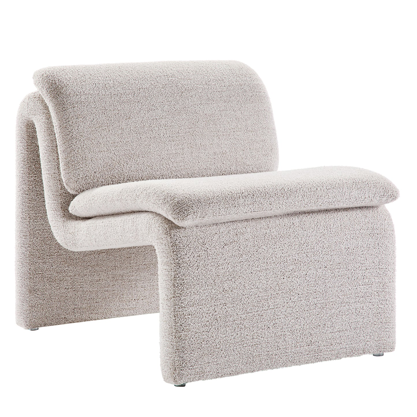 Lume Boucle Upholstered Armless Accent Chair by Furniture For America