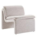 Begur Boucle Upholstered Armless Accent Chair in Parchment