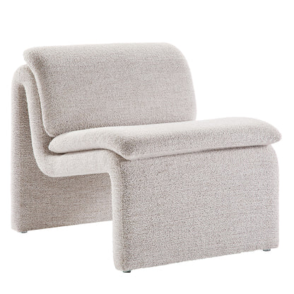 Lume Boucle Upholstered Armless Accent Chair by Furniture For America
