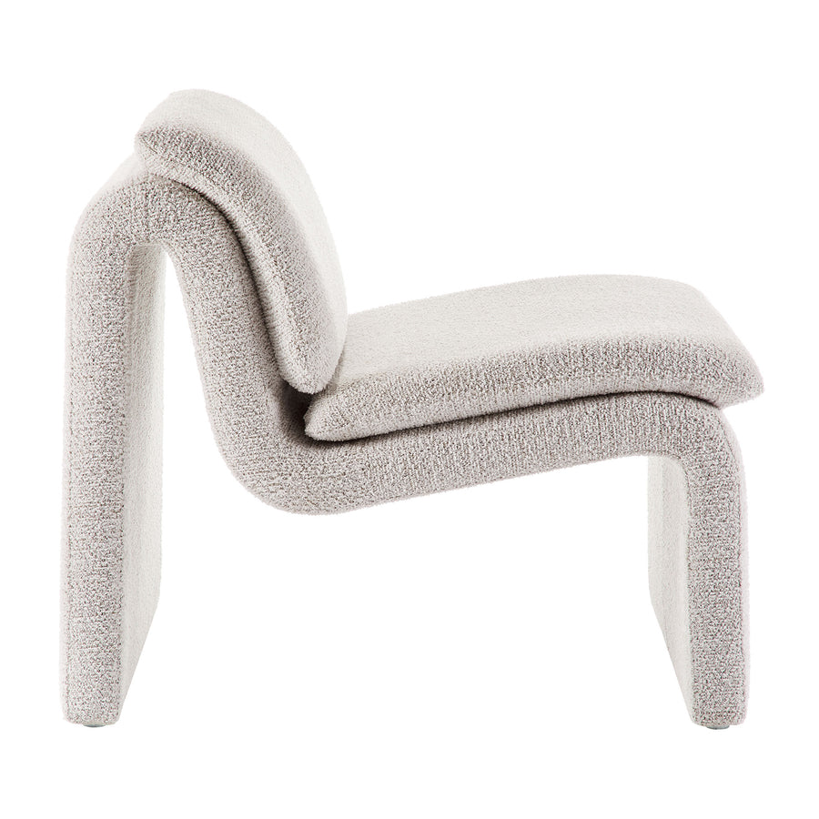 Begur Boucle Upholstered Armless Accent Chair in Parchment