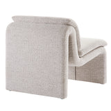 Begur Boucle Upholstered Armless Accent Chair in Parchment