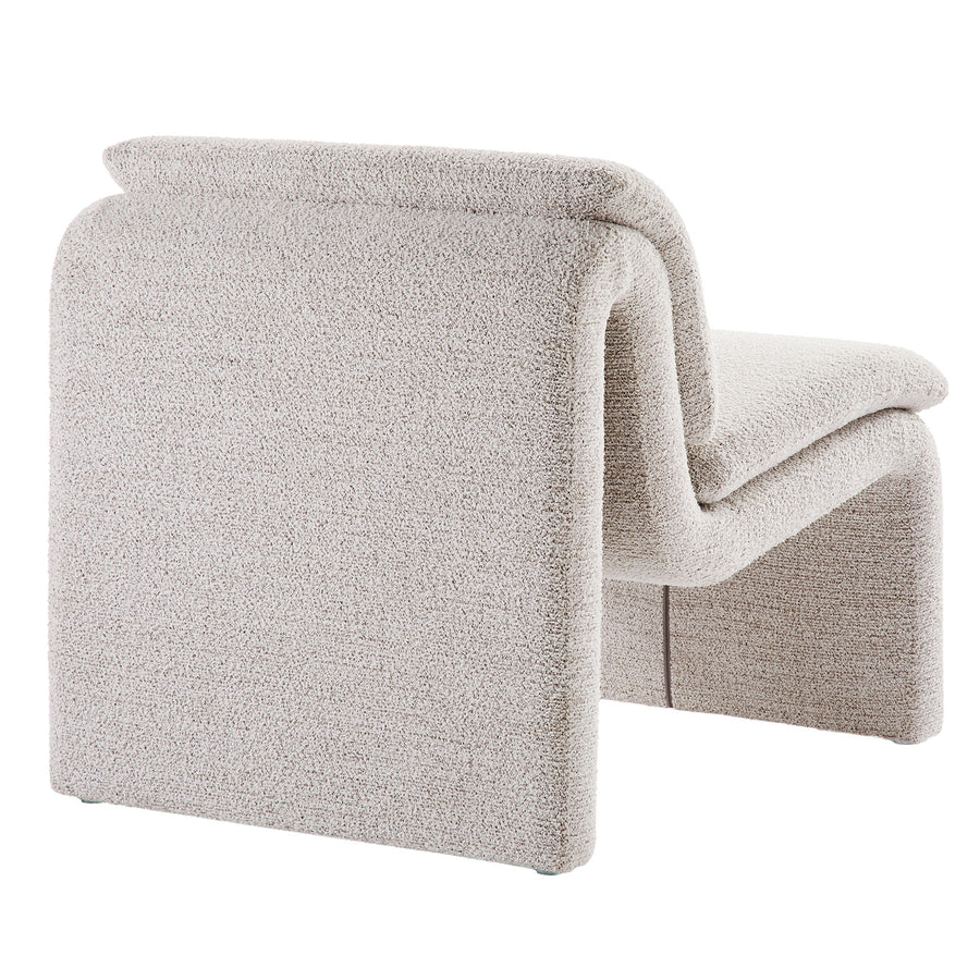 Begur Boucle Upholstered Armless Accent Chair in Parchment