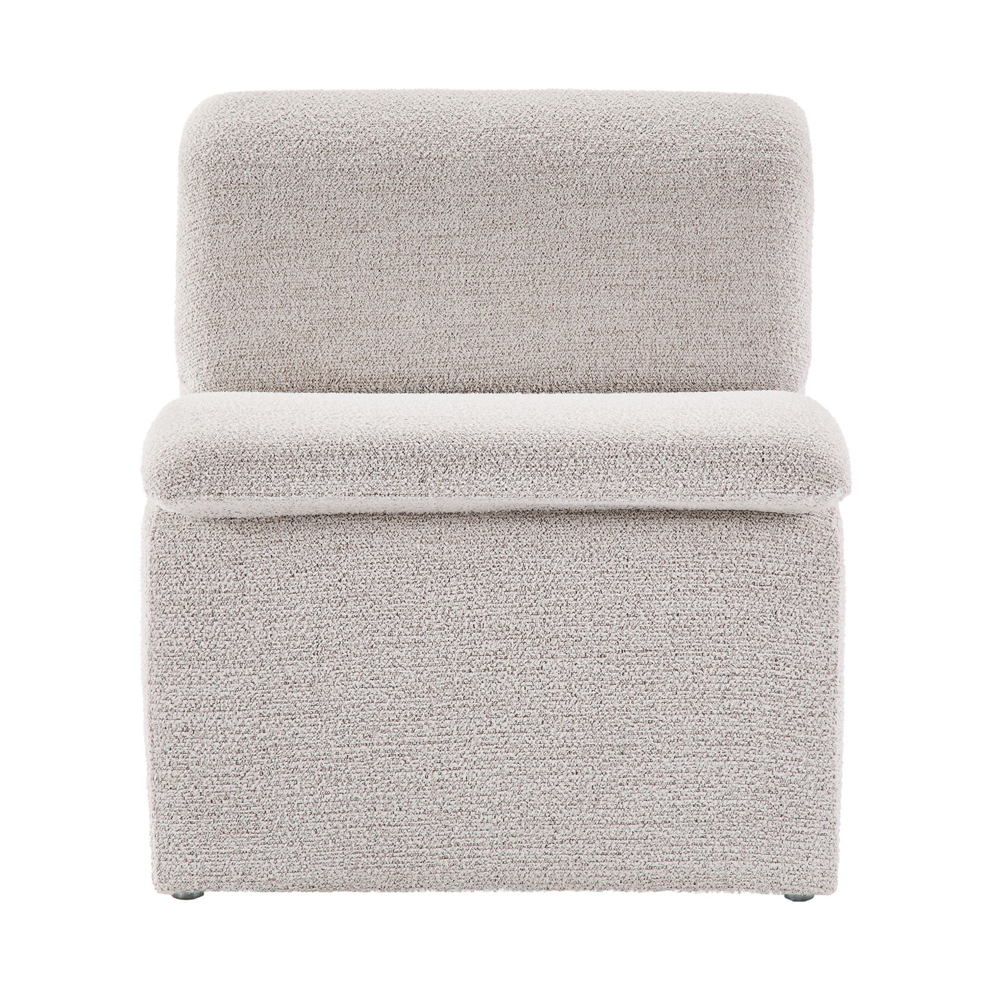 Lume Boucle Upholstered Armless Accent Chair by Furniture For America