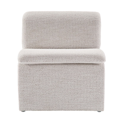 Lume Boucle Upholstered Armless Accent Chair by Furniture For America