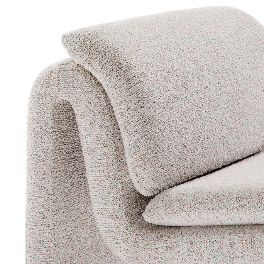 Begur Boucle Upholstered Armless Accent Chair in Parchment
