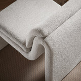 Begur Boucle Upholstered Armless Accent Chair in Parchment
