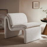 Begur Boucle Upholstered Armless Accent Chair in Parchment
