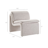 Begur Boucle Upholstered Armless Accent Chair in Parchment
