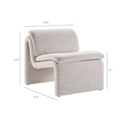 Lume Boucle Upholstered Armless Accent Chair by Furniture For America