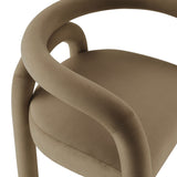 Orla Performance Velvet Dining Chair in Camel