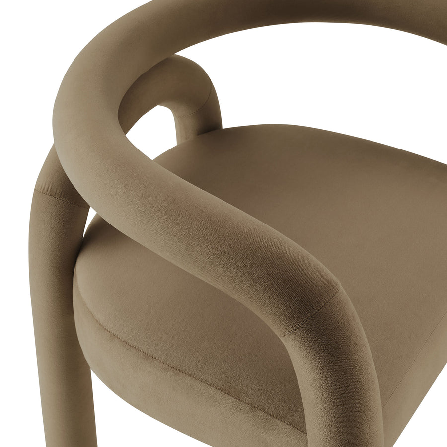 Orla Performance Velvet Dining Chair in Camel