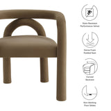 Orla Performance Velvet Dining Chair in Camel