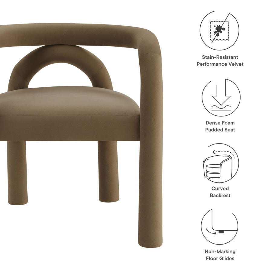 Orla Performance Velvet Dining Chair in Camel