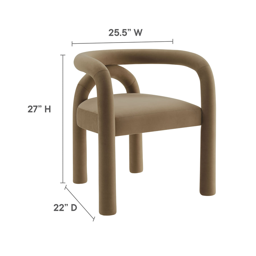 Orla Performance Velvet Dining Chair in Camel