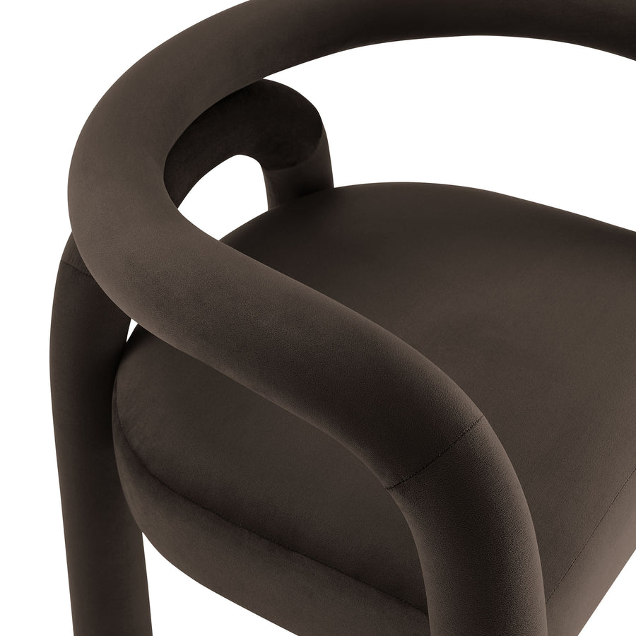 Orla Performance Velvet Dining Chair in Cocoa