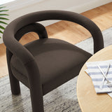 Orla Performance Velvet Dining Chair in Cocoa