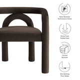 Orla Performance Velvet Dining Chair in Cocoa