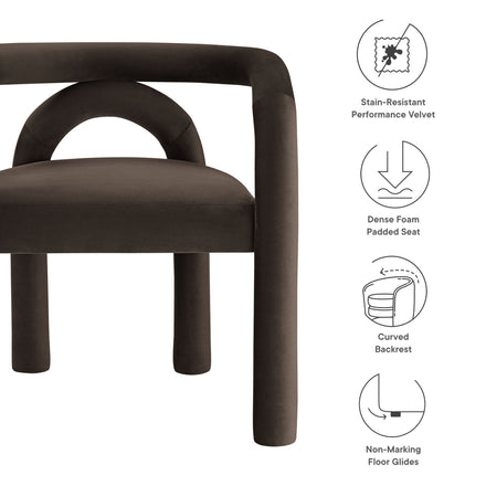 Astrid Performance Velvet Dining Chair in Cocoa