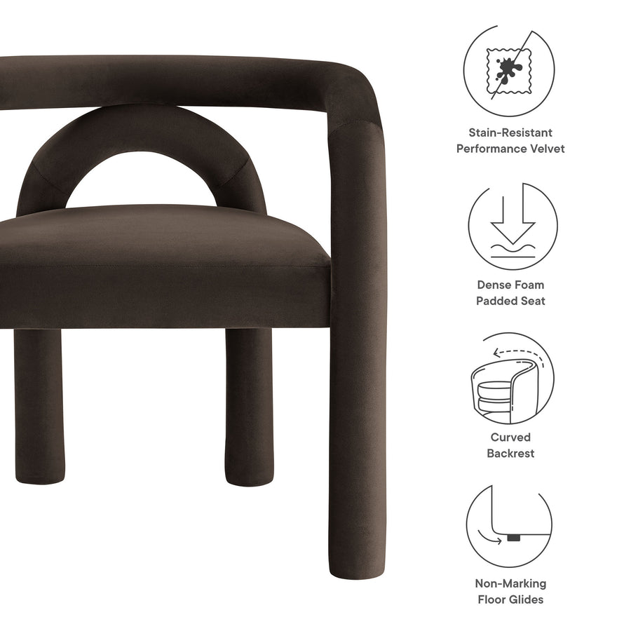 Orla Performance Velvet Dining Chair in Cocoa