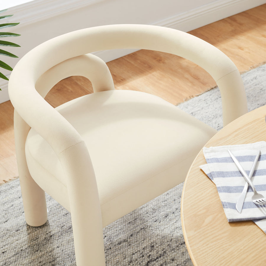 Orla Performance Velvet Dining Chair in Porcelain