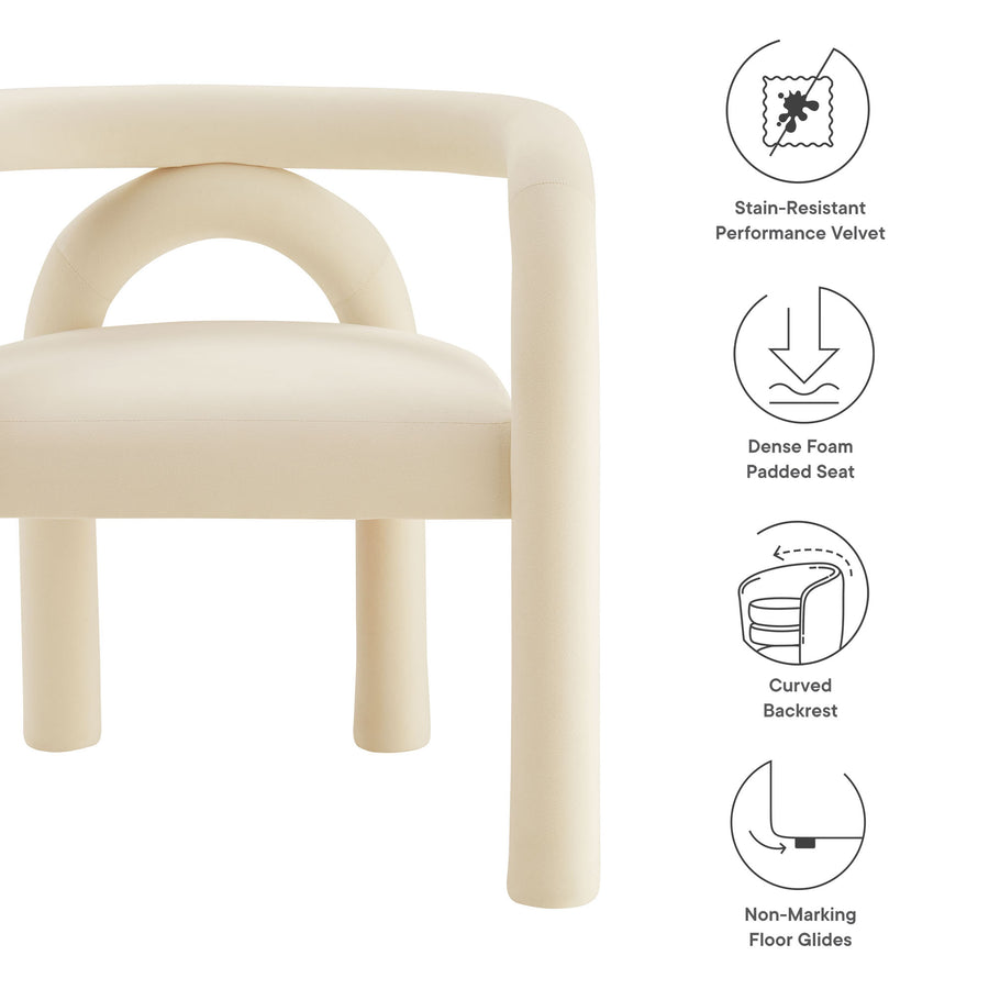 Orla Performance Velvet Dining Chair in Porcelain