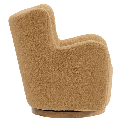 Montrose Wingback Sherpa Swivel Accent Chair by Furniture For America