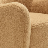 Pedraza Wingback Sherpa Swivel Accent Chair in Camel Walnut