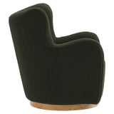 Pedraza Wingback Sherpa Swivel Accent Chair in Fern Walnut