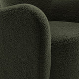 Pedraza Wingback Sherpa Swivel Accent Chair in Fern Walnut