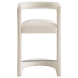 Sepia Performance Velvet Counter Stool in Alabaster