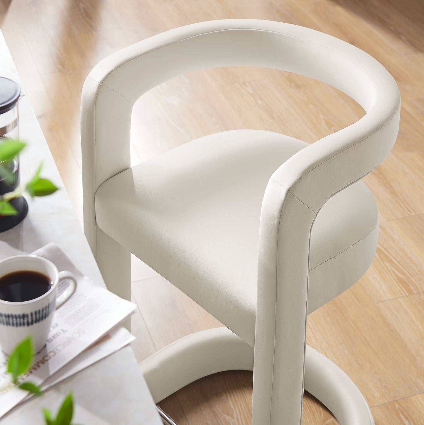 Winslow Performance Velvet Counter Stool by Furniture For America